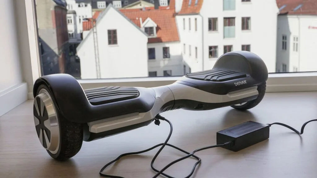 Charging a hoverboard on a safe surface