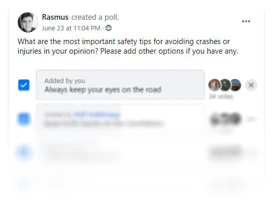 Electric scooter safety tips facebook poll