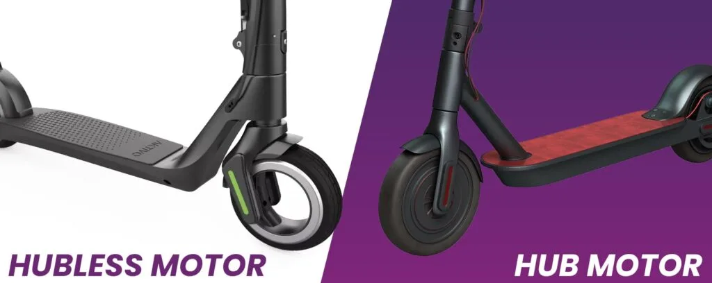 Electric scooter hub- vs hubless motor