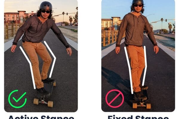 Active vs fixed skateboard stance