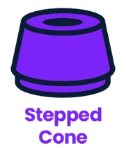 Stepped cone freeride bushing