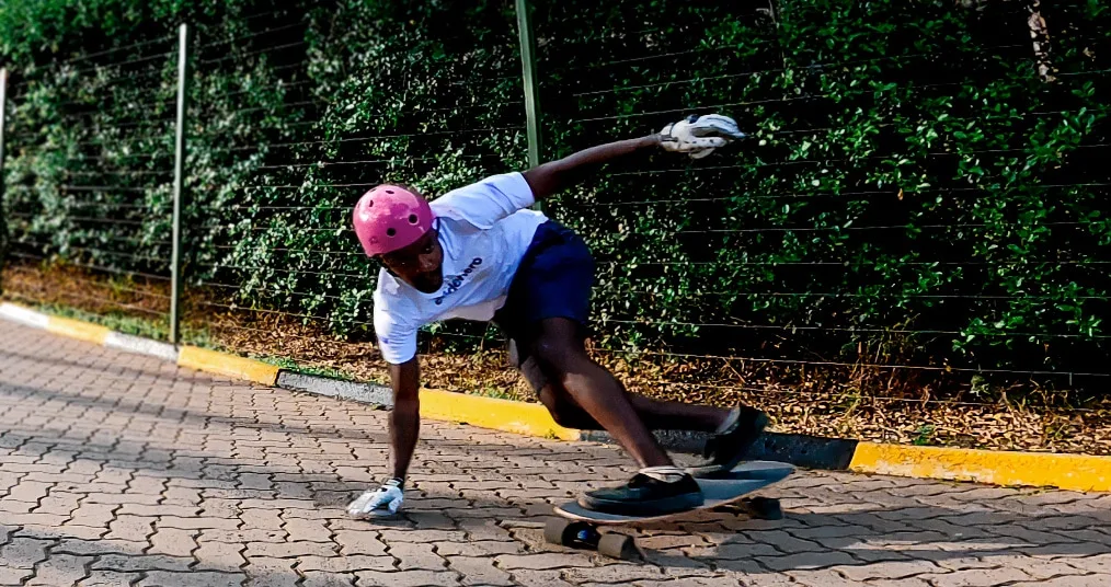 Sliding on a longboard