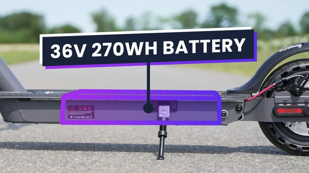 Hiboy S2 outline of the battery location