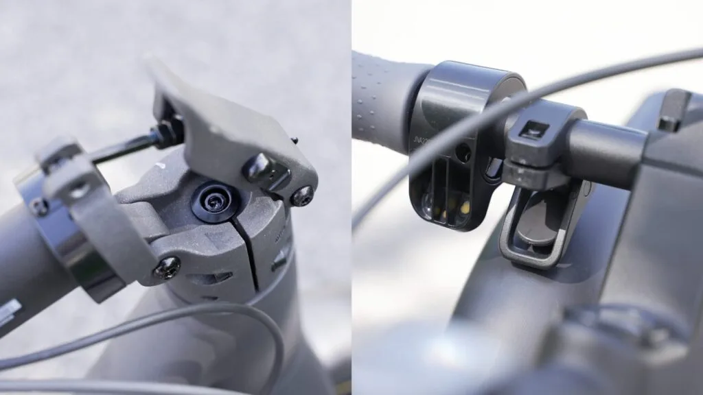 Folding mechanism and hook closeup on Segway Ninebot Max