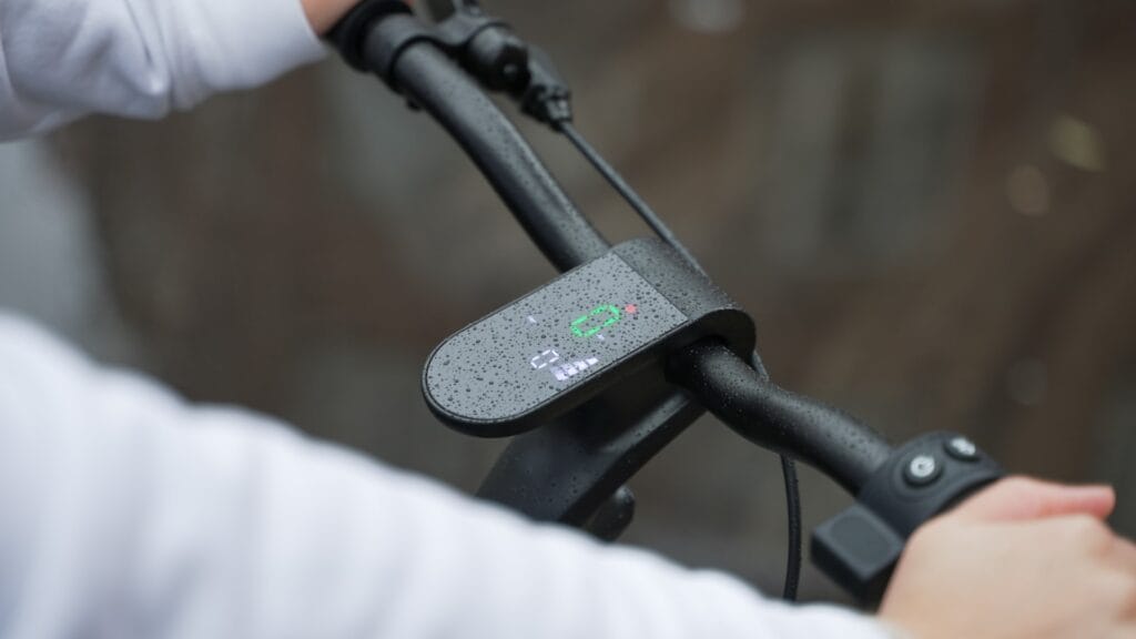 A wet display on an electric scooter