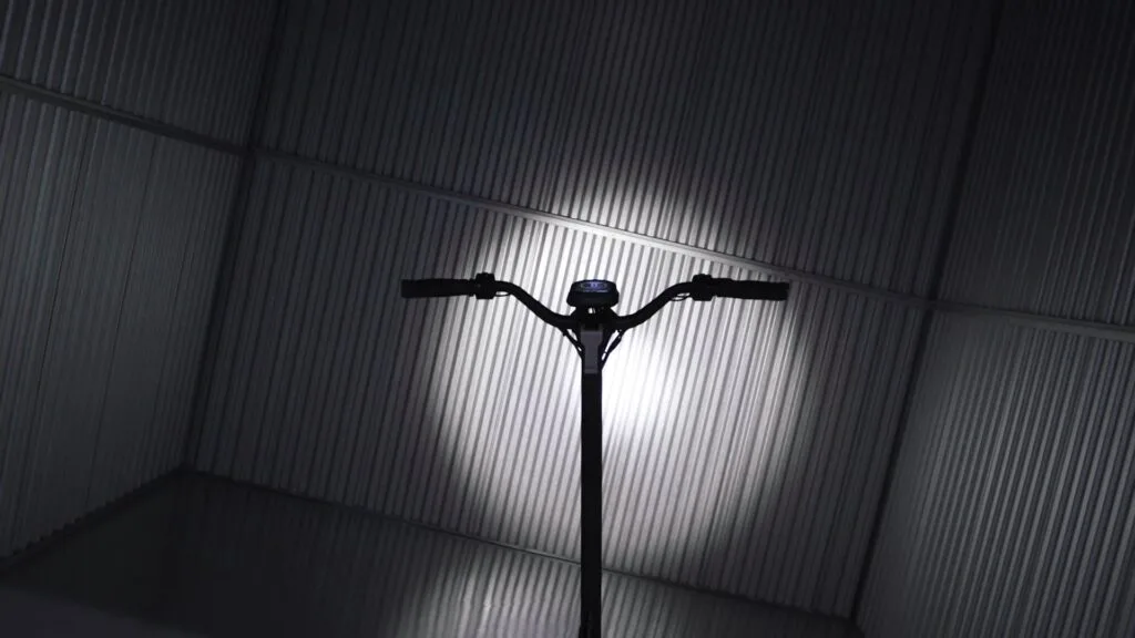 Showcasing the 1000-lux headlight brightness on the Apollo Phantom