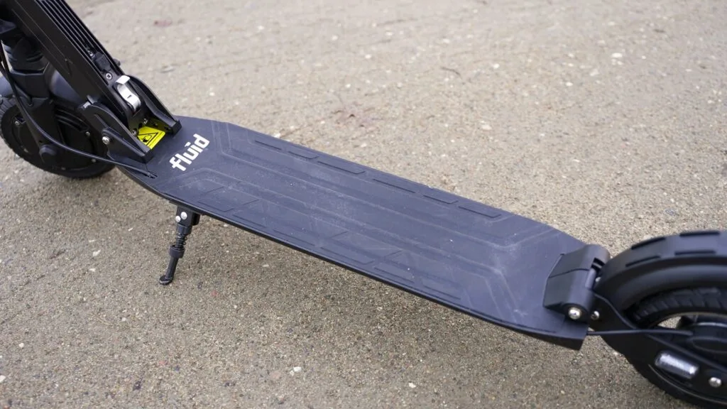 Close-up of the deck on the Fluid Mosquito with a trail background