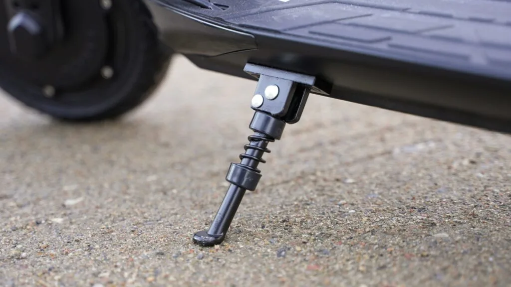 Close-up of the kickstand on the Fluid Mosquito