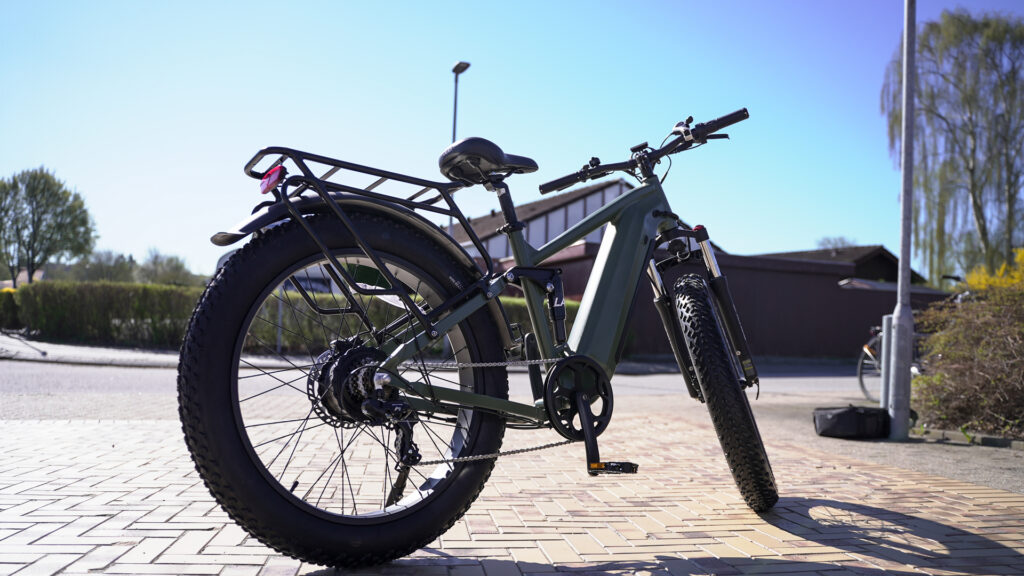 Fat tire electric bike on the sidewalk