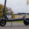 VMAX VX2 Lite side view of the deck, 10-inch tubeless tires and kickstand